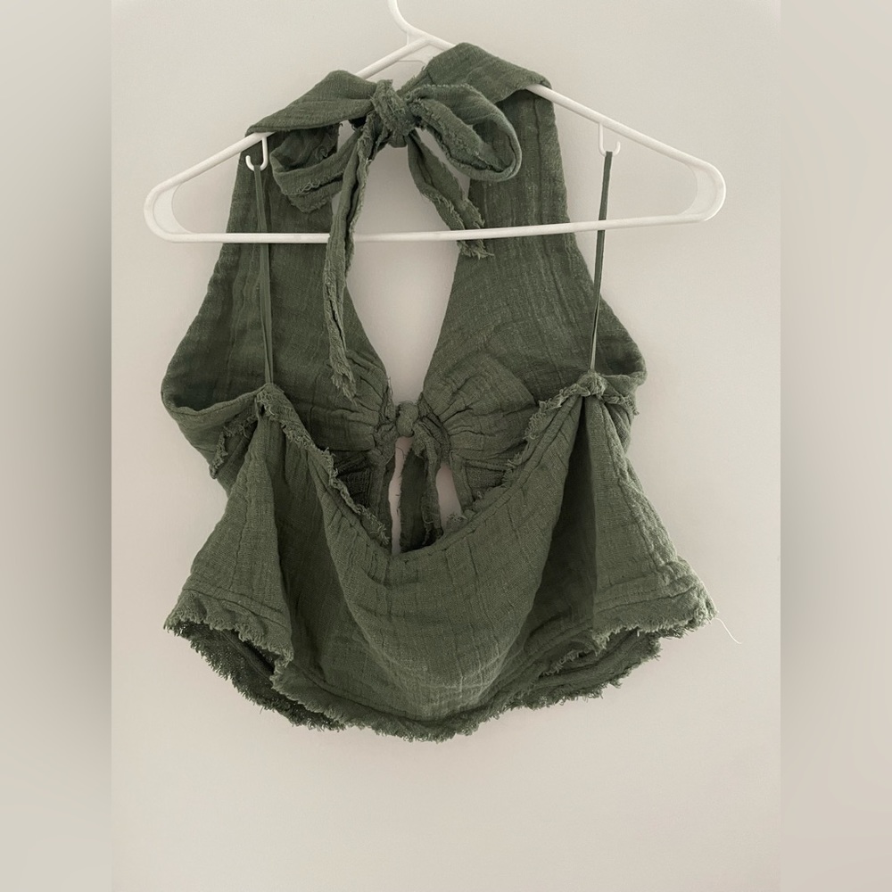 Free People halter tie beach crop top
